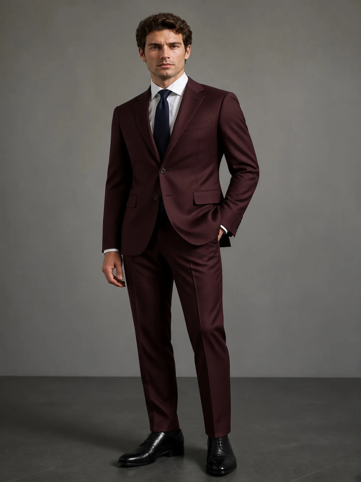Cerruti two-ply — burgundy — prémiový oblek na mieru
