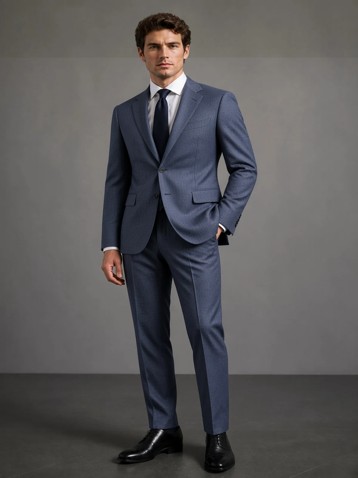 Cerruti two-ply — denim blue — prémiový oblek na mieru