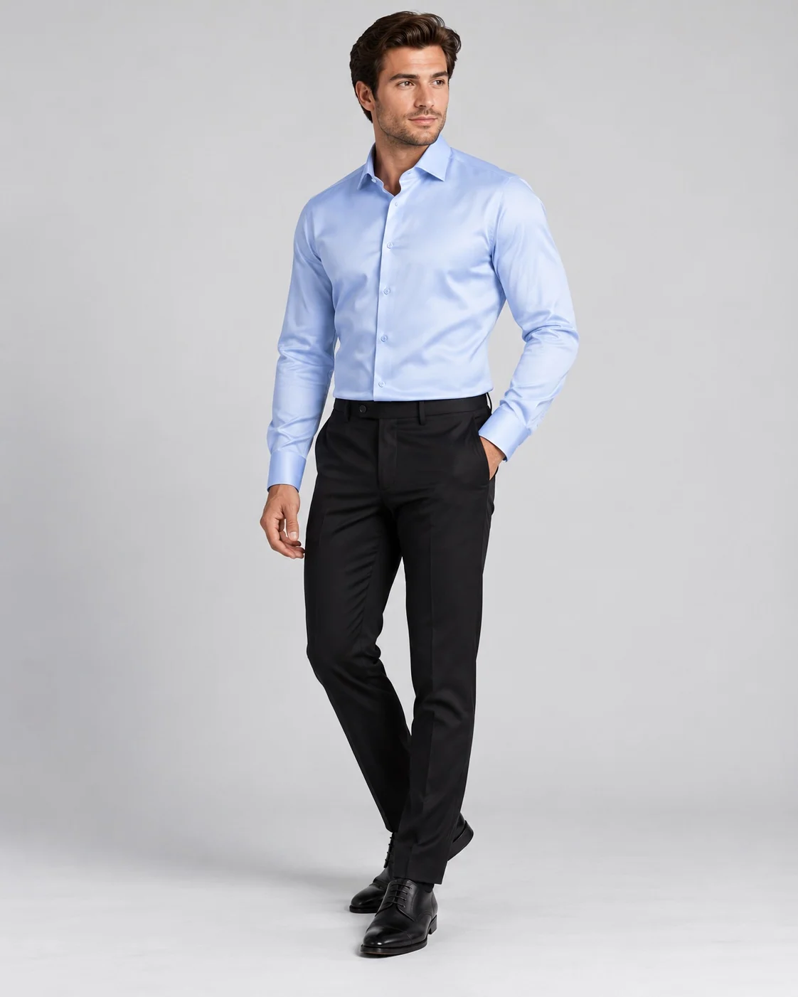 Svetlomodrá košeľa Enrico Vivaldi Slim Fit satén